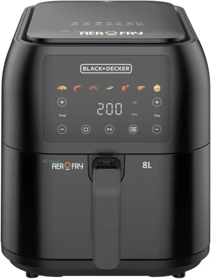 اير فراير ديجيتال بلاك اند ديكر ، سعة 8 لتر ، 1700 وات ، اسود - SAF80-B5