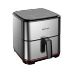 قلاية هوائية بدون زيت شارب 1650 وات 7 لتر شاشة لمس إلكترونية زجاجية استانلس KF-AF70RT-ES2
