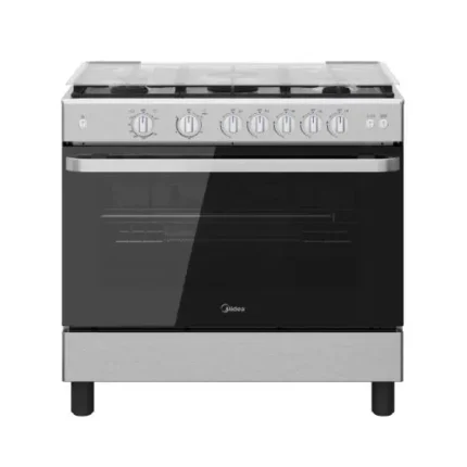 ميديا بوتاجاز غاز 5 شعلة 90*60 أمان كامل استانلس ستيل فضي MFO-MG36LE(SS)-VT